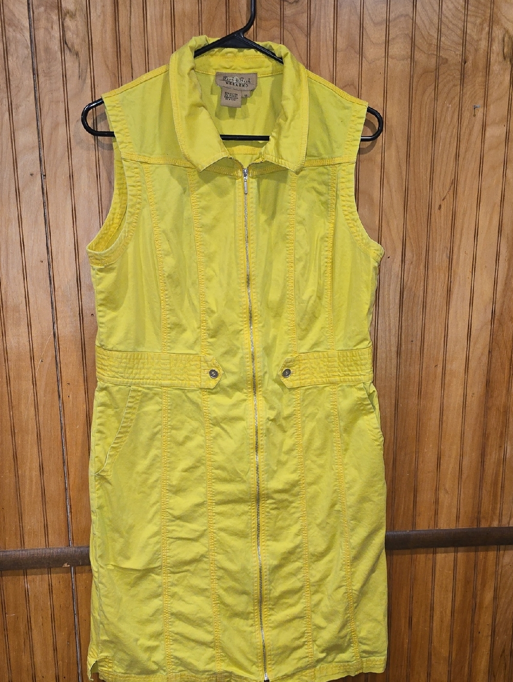 Peek & Peek Yellow Sleeveless Zip-up Front Dress Size 12